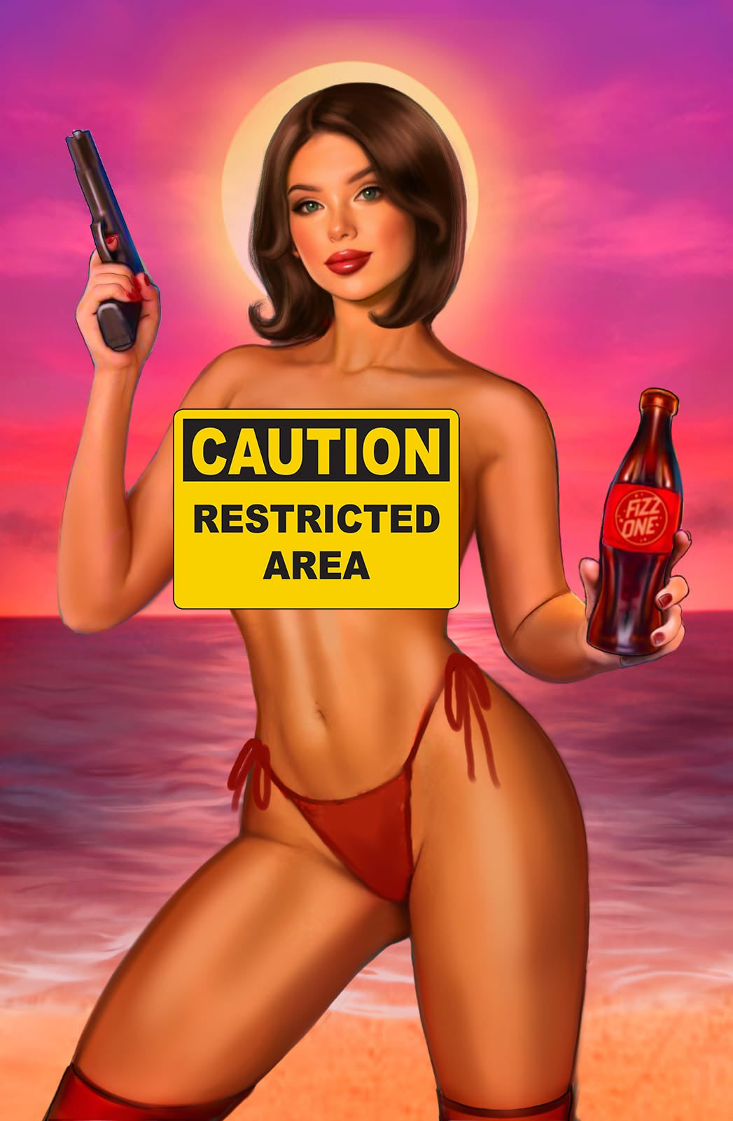 Pop Kill #4 BRUNA SALES HeroesCon Exclusive RISQUE Virgin Variant Front Cover