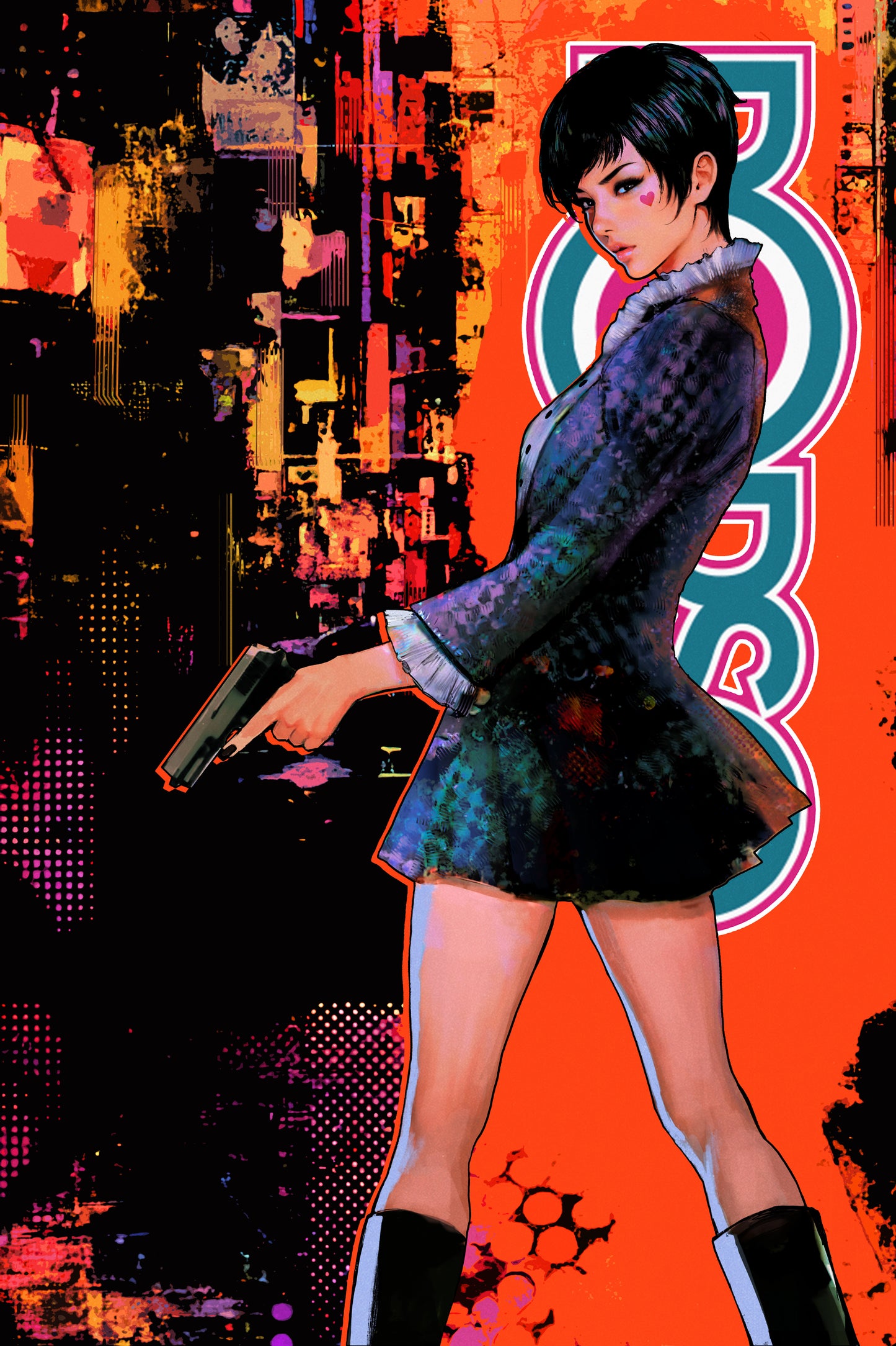 Pop Kill #4 SOZOMAIKA HeroesCon Exclusive Variant comic cover featuring vibrant neon-inspired artwork from Mad Cave Studios.