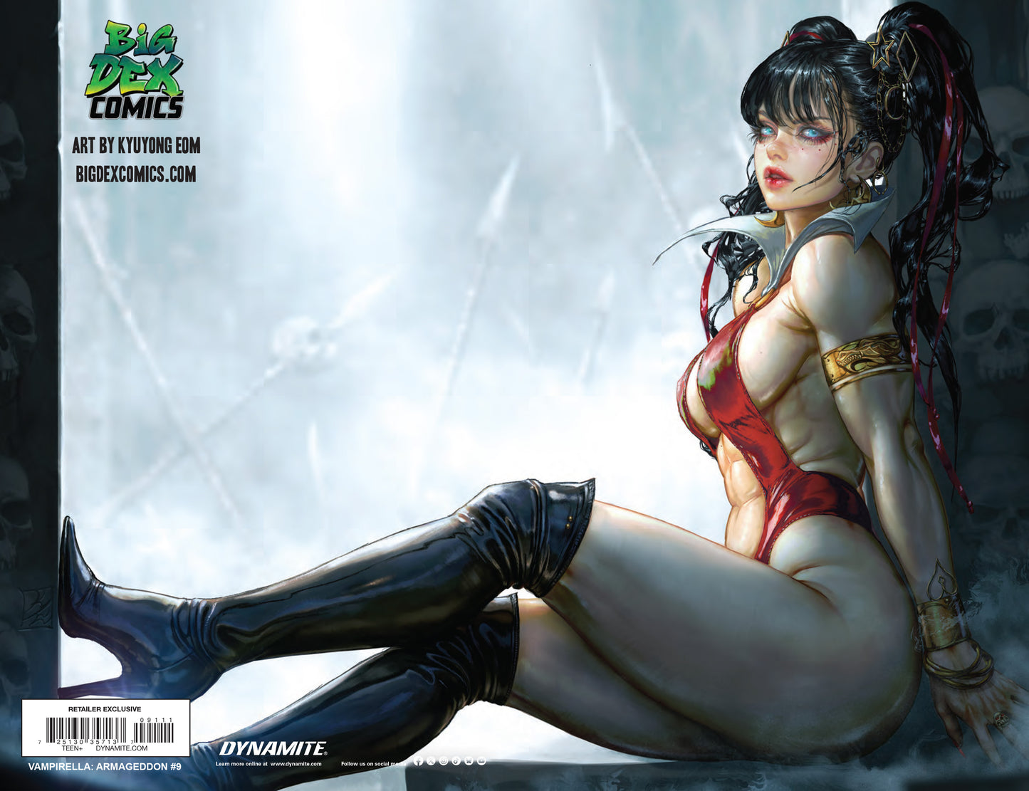 Vampirella Armageddon #9 Crimson Virgin Wraparound cover art by Kyuyong EOM – Big Dex Comics MegaCon Exclusive