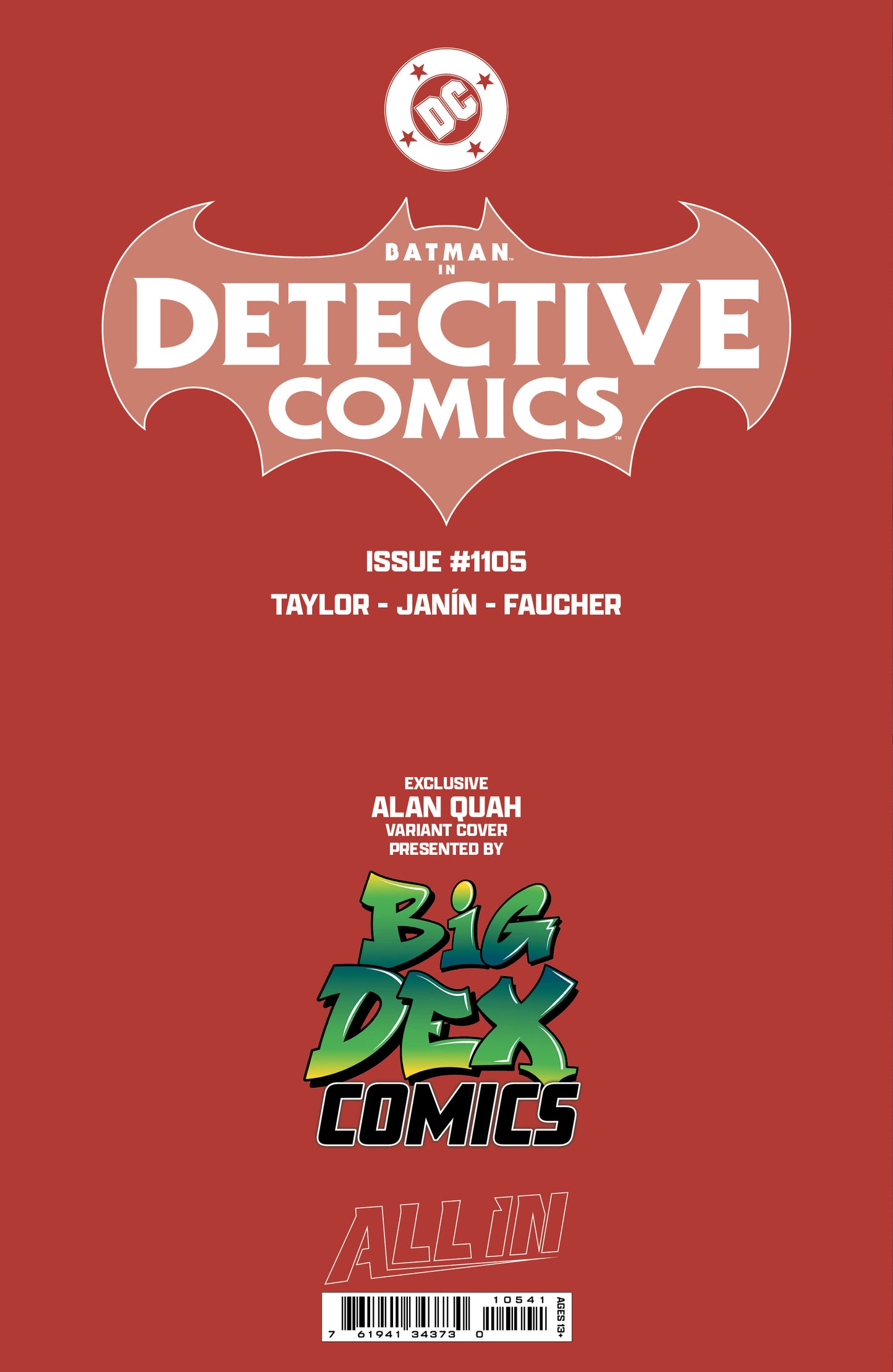 Batman Detective Comics #1105 ALAN QUAH Exclusive Trade Dress