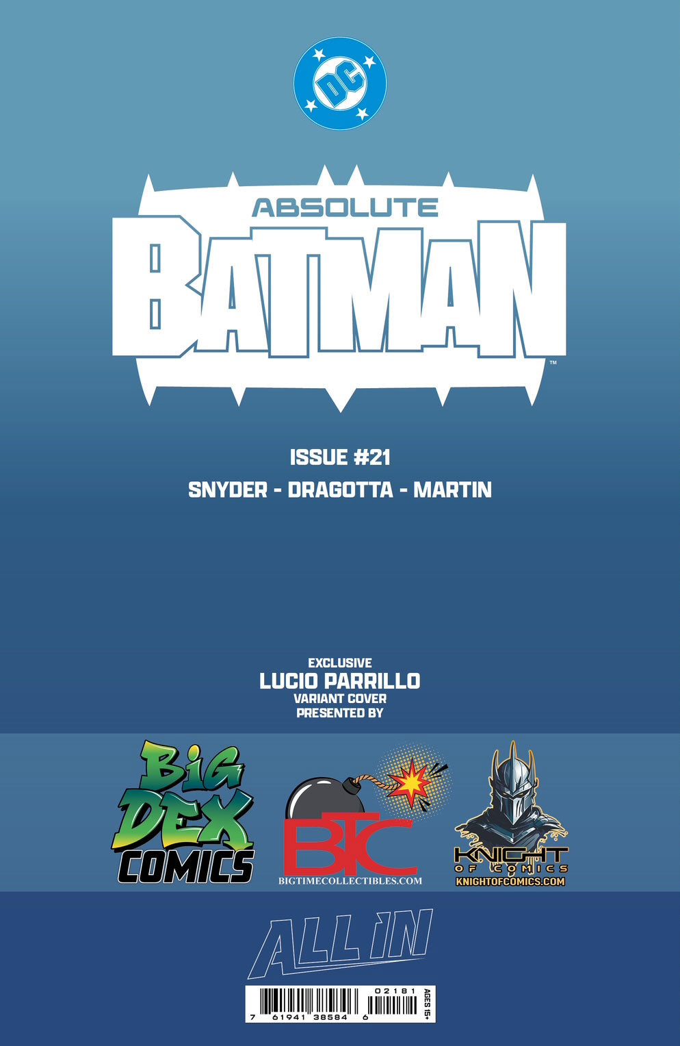 Absolute Batman #21 Lucio Parillo HeroesCon Exclusive Virgin Variant back Cover 