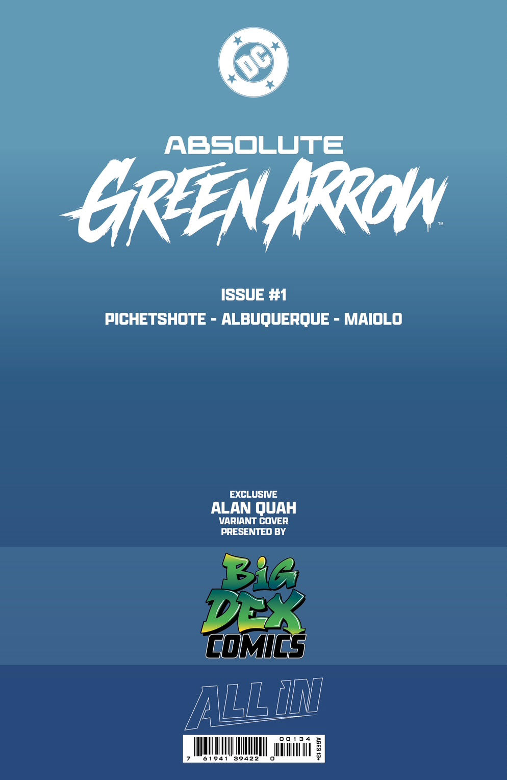 Back cover of Absolute Green Arrow #1 Alan Quah Trade Variant showing rear artwork and design