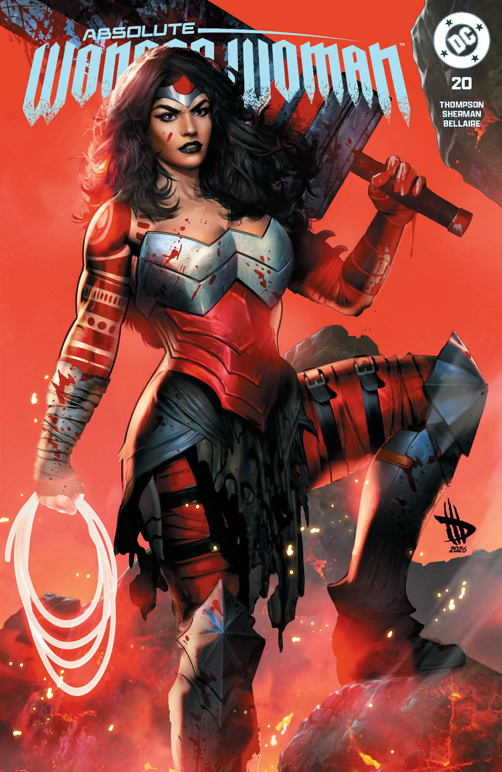 Absolute Wonder Woman #20 Dave Wilkins Trade Dress Variant cover featuring dynamic Wonder Woman artwork by Dave Wilkins for Big Dex Comics exclusive edition.