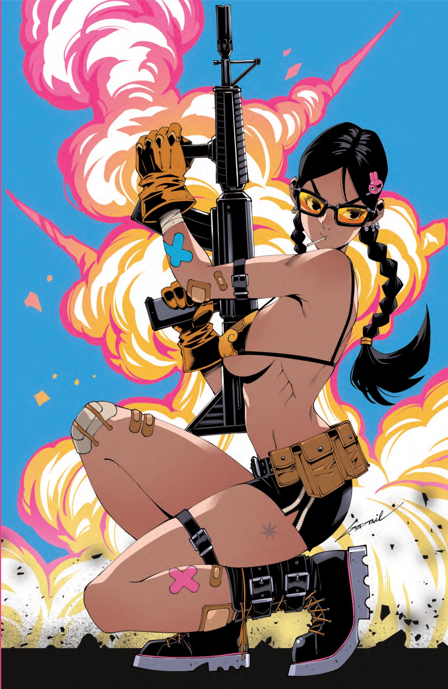 Gun Honey #2 Godtail HeroesCon Exclusive Virgin Variant front cover by Big Dex Comics