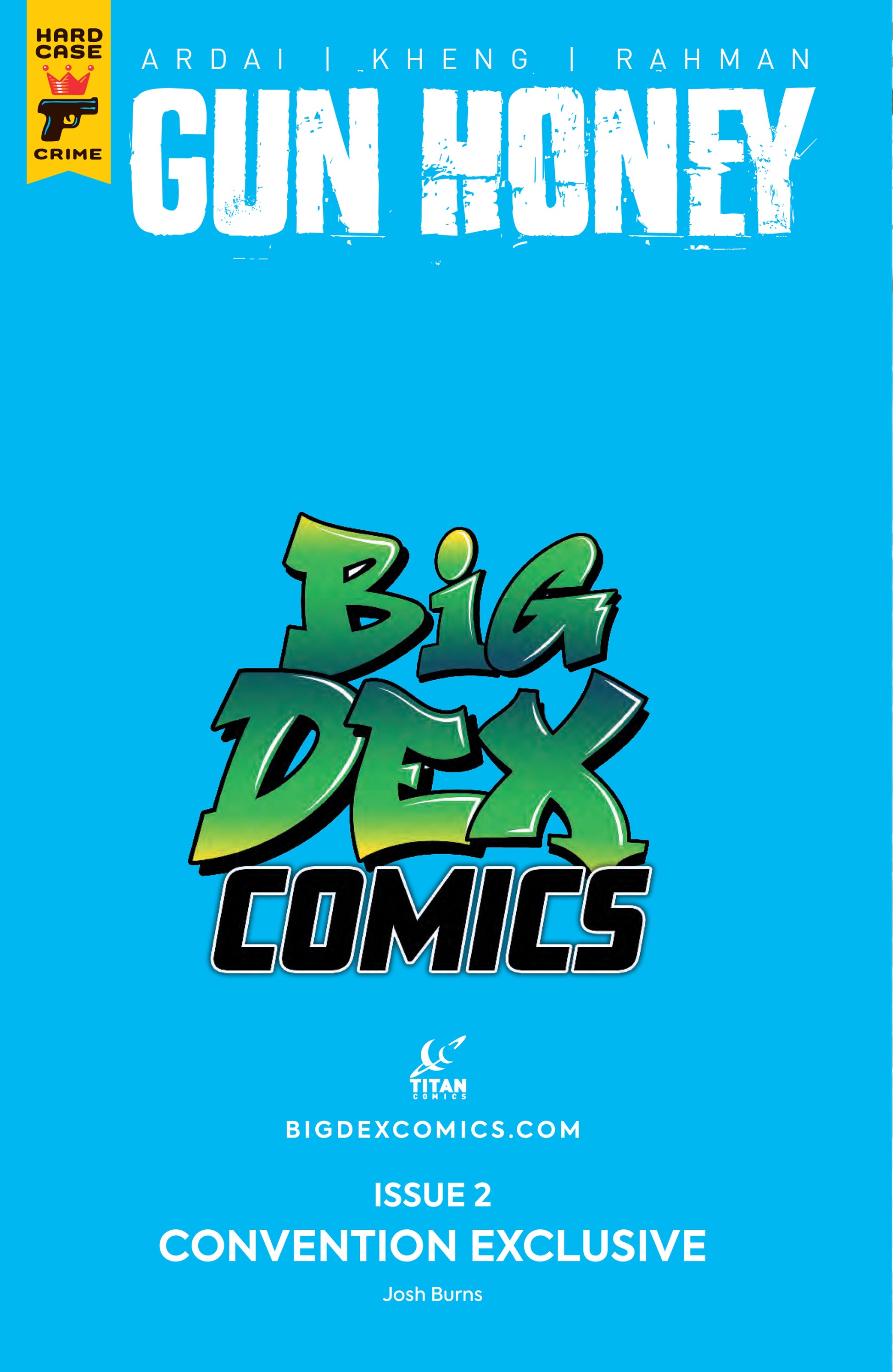 Back cover of Gun Honey #2 Josh Burns HeroesCon Exclusive Virgin Variant from Big Dex Comics HeroesCon exclusive release.