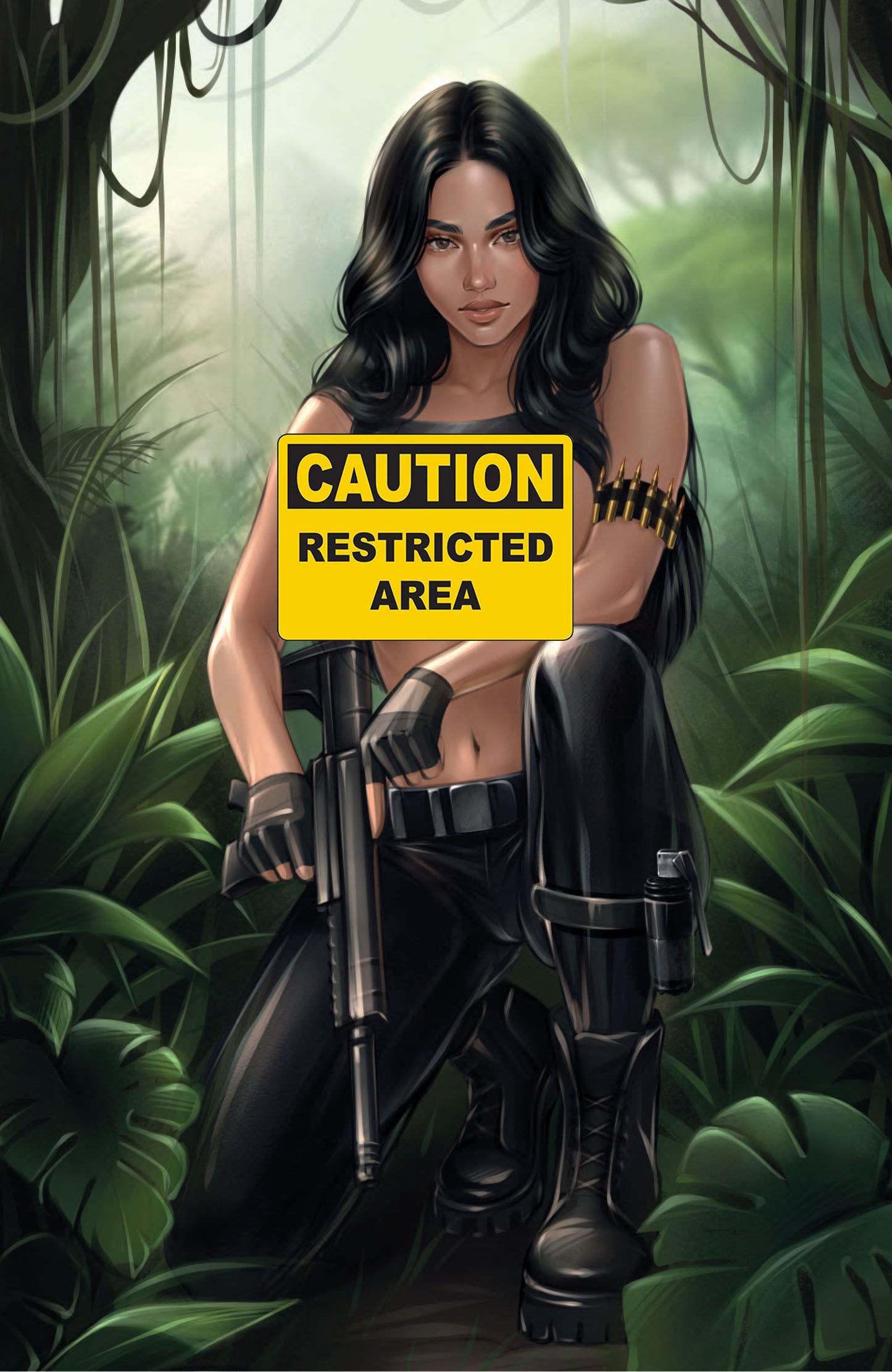 Gun Honey #2 HeroesCon Exclusive Risque Virgin Variant cover art by Pilnikova Art.