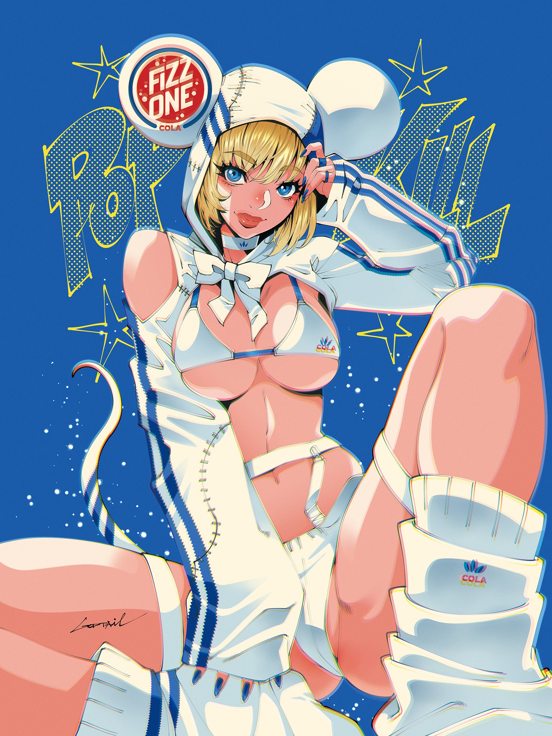 Pop Kill #4 GODTAIL HeroesCon Exclusive Blue Virgin Variant comic cover